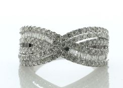 9ct White Gold I Promise You - Crossover 'X' Diamond Ring 1.00 Carats