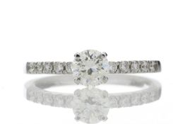 18ct Single Stone Claw Set With Stone Set Shoulders Diamond Ring (0.52) 0.69 Carats