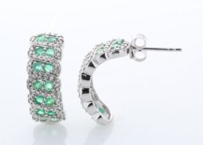 Silver Emerald Earring