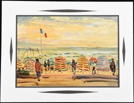 Original oil by Garabed Momdjian (1922 - 2006) ""Biarritz 1954""