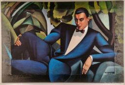 Very Large Hand Embellished Canvas (Tamara De Lempicka)