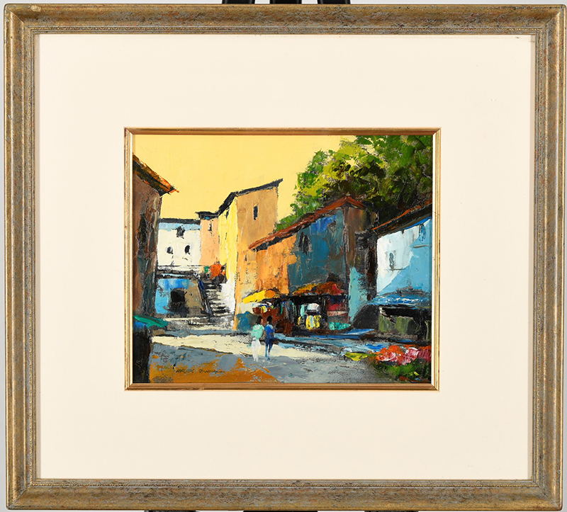 Mark Randall original Oil painting. ""Village Shadows - Tuscany"".