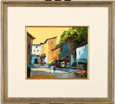 Mark Randall original Oil painting. ""Village Shadows - Tuscany"".