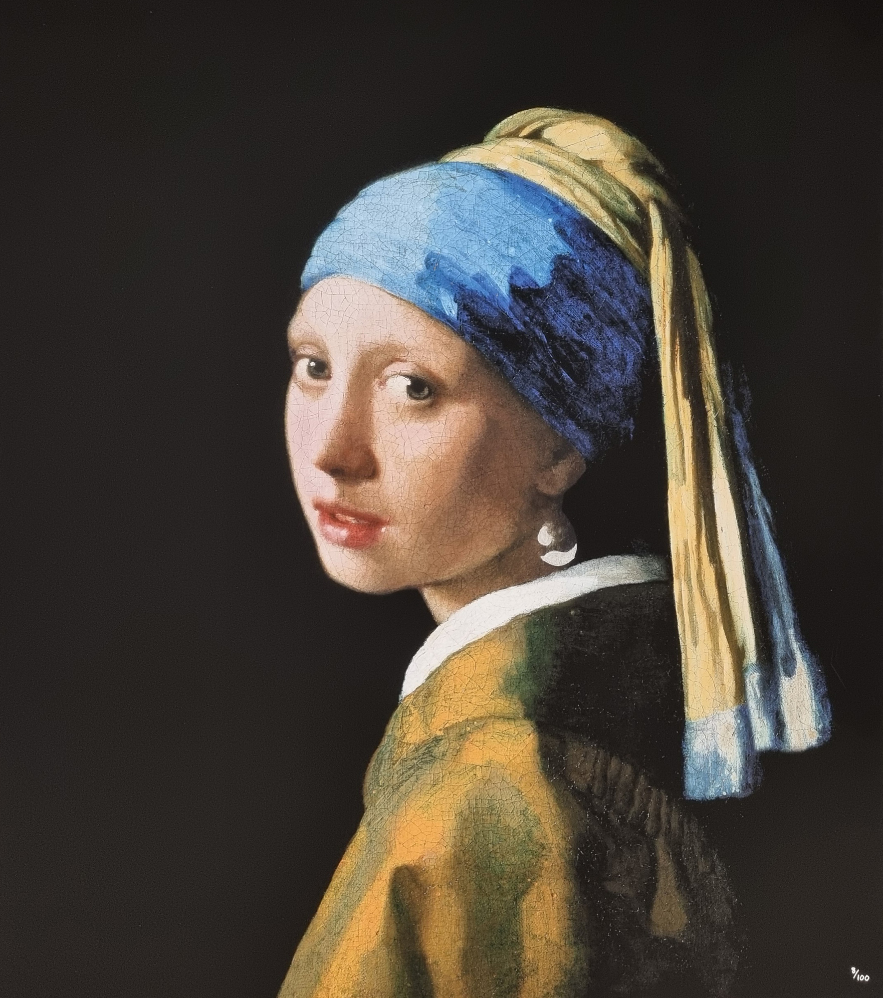 Johannes Vermeer 'Girl with a Pearl Earring' Platinum Leaf Rare Limited Edition - Image 2 of 9