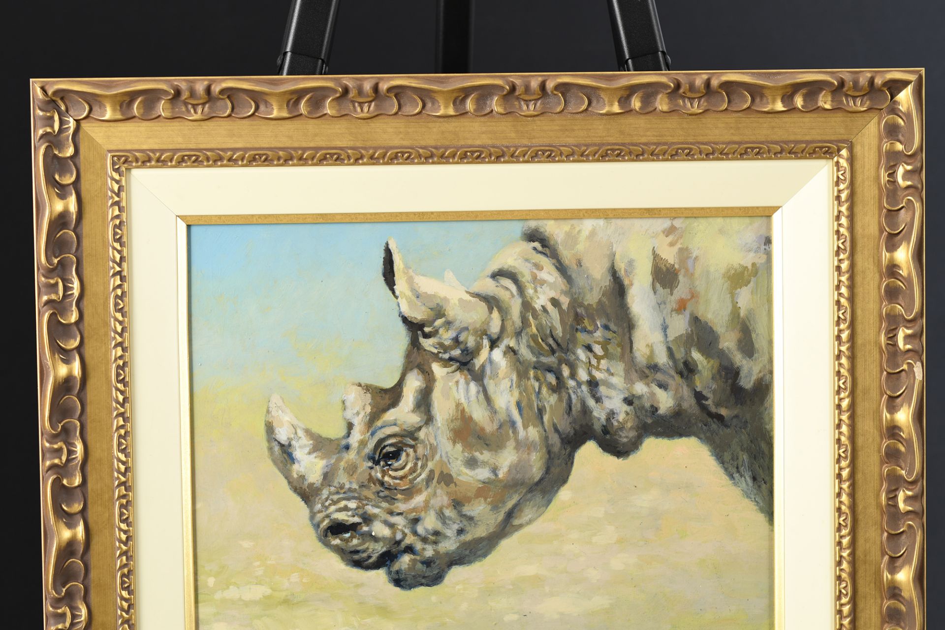 Original Oil Painting by Joel Kirk ""White Rhino"" - Image 4 of 5