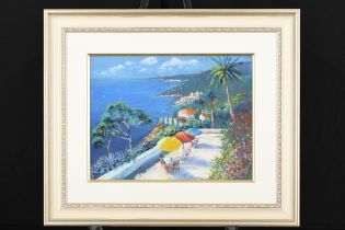 Original Pastel Painting by Perot ""A View From the Med""