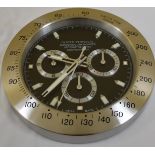 34 cm Silver Body Black Dial Clock