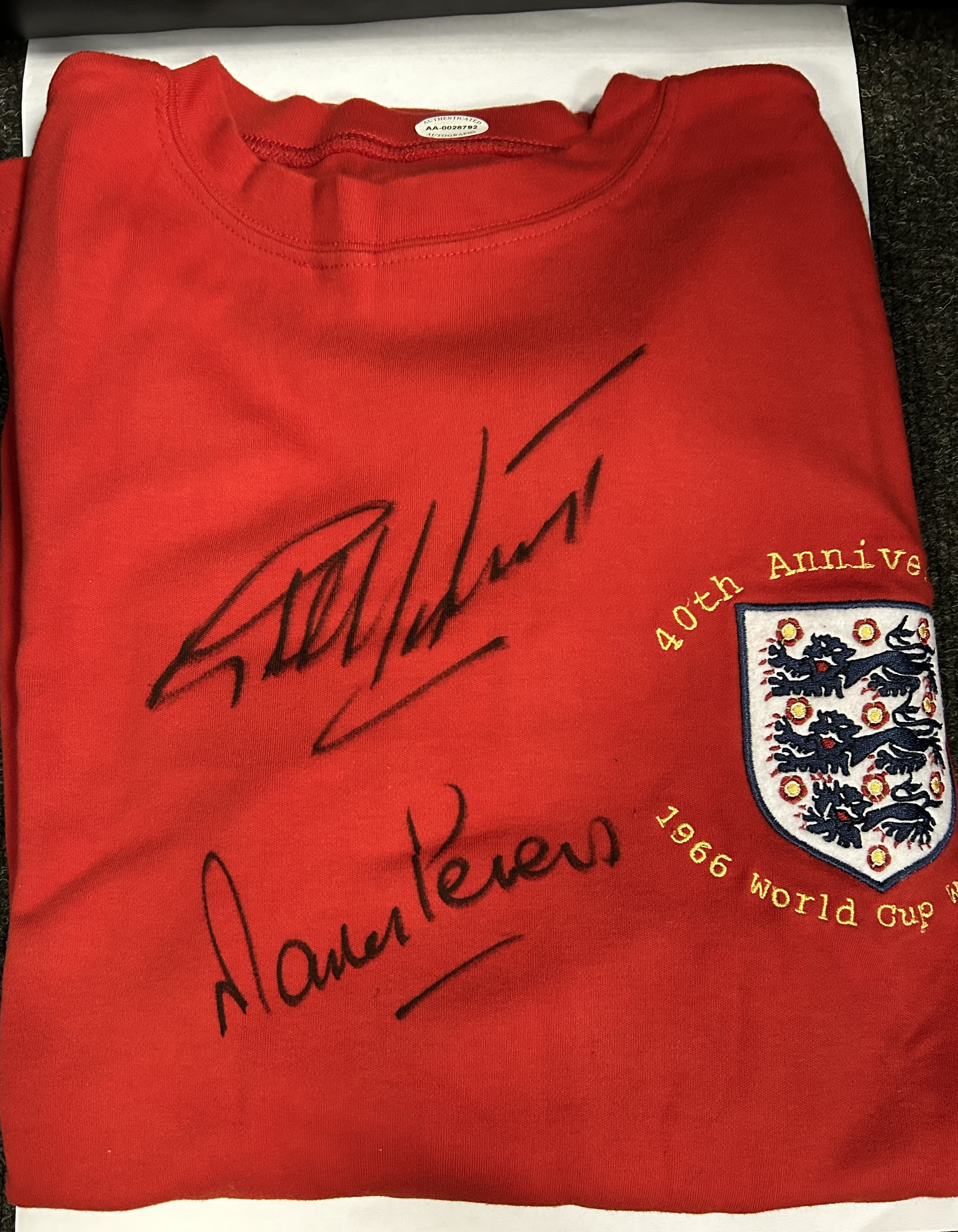 Sir Geoff Hurt & Martin Peters Signed Jumper