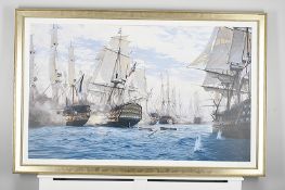 Very Large Limited Edition on Canvas by Marine Artist Steven Dews ""The Battle of Trafalgar""