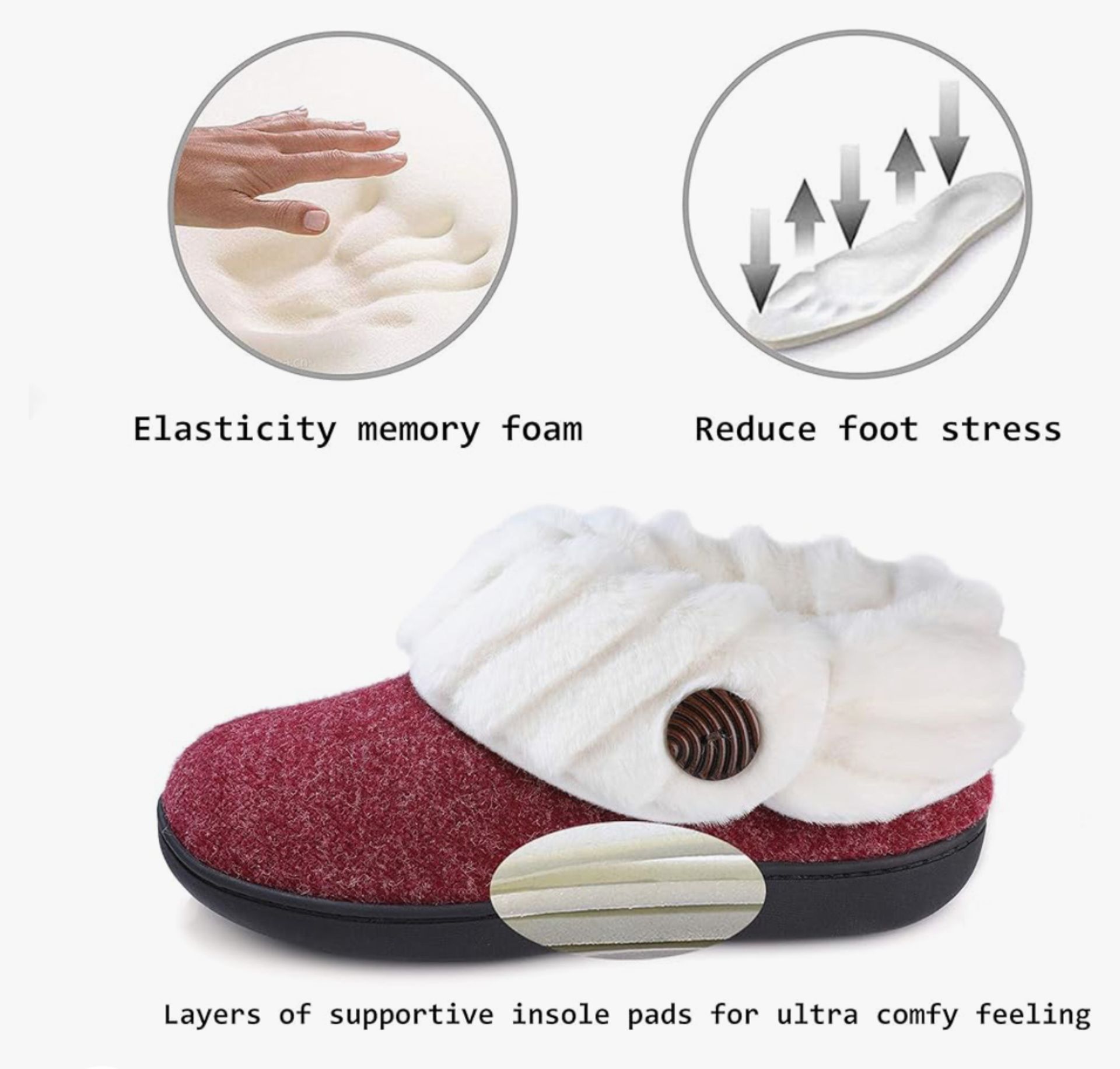 10 x Women's Memory Foam Slippers, Size 8 - Image 2 of 4