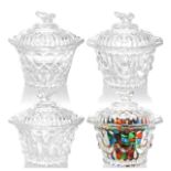 2 x Sets of 4 Candy Dishes with Lids