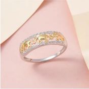 New! Diamond Elephant Band Ring