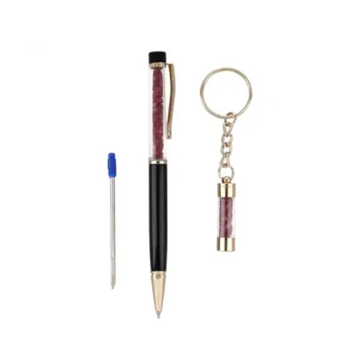 New! Ruby Filled Ball Pen with Keychain - Image 5 of 6