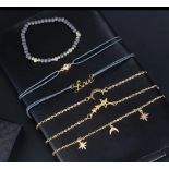 New! 6pcs/set Golden Moon and Star