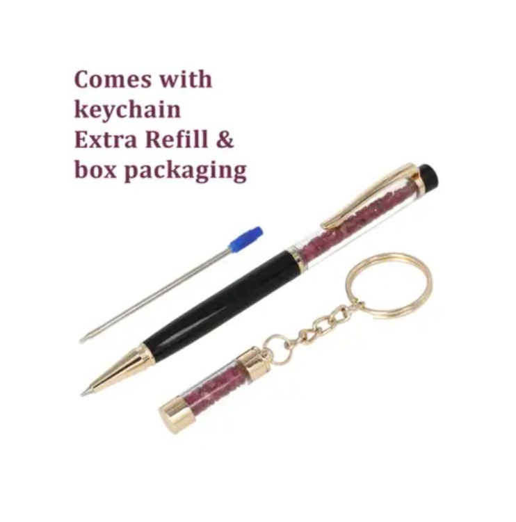 New! Ruby Filled Ball Pen with Keychain - Image 4 of 6