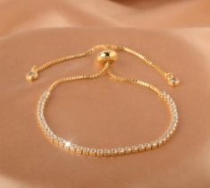 New! 18K Gold-plated Tennis Bracelet