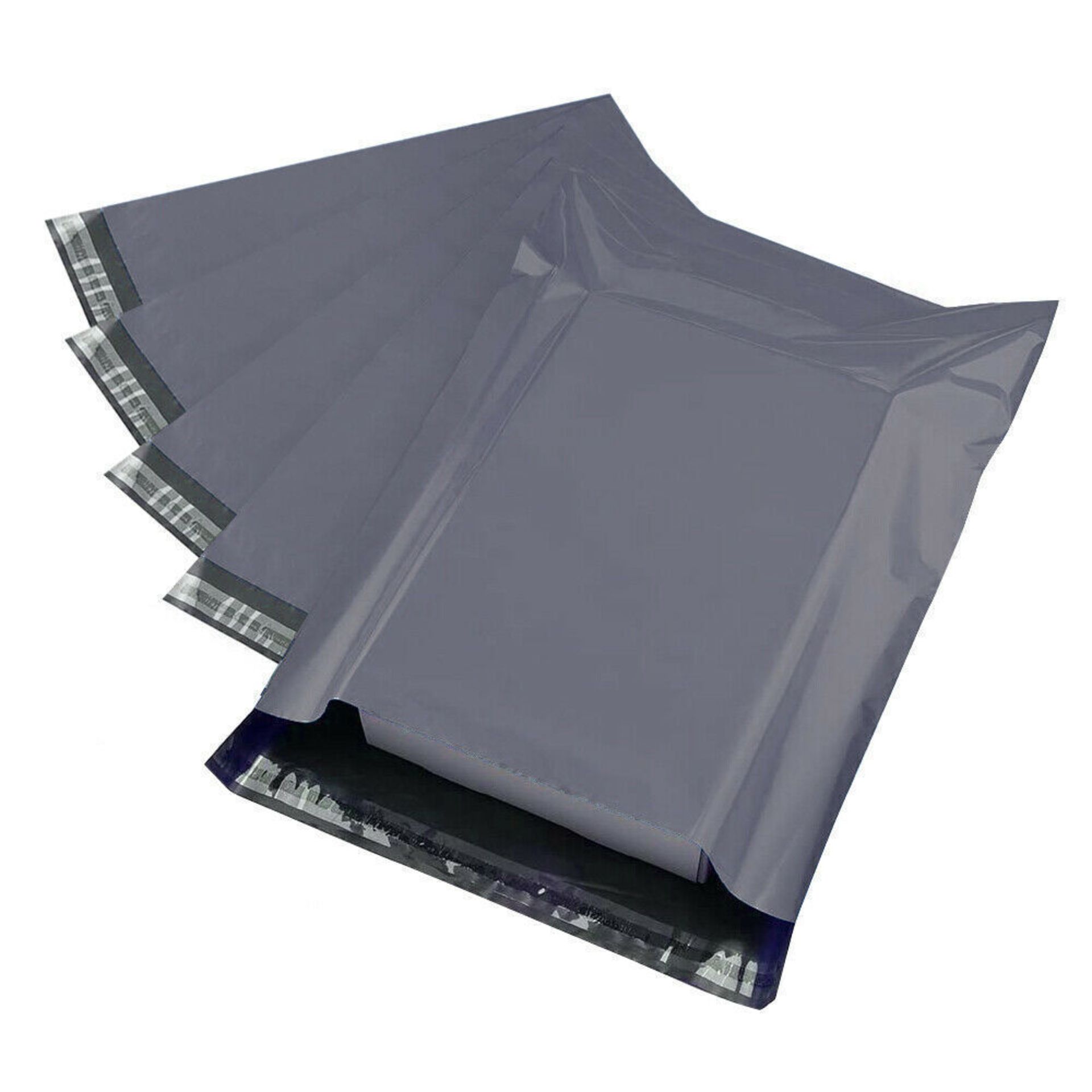 10 x Pack of 100 Grey Mailing Bags - 17 X 30cm
