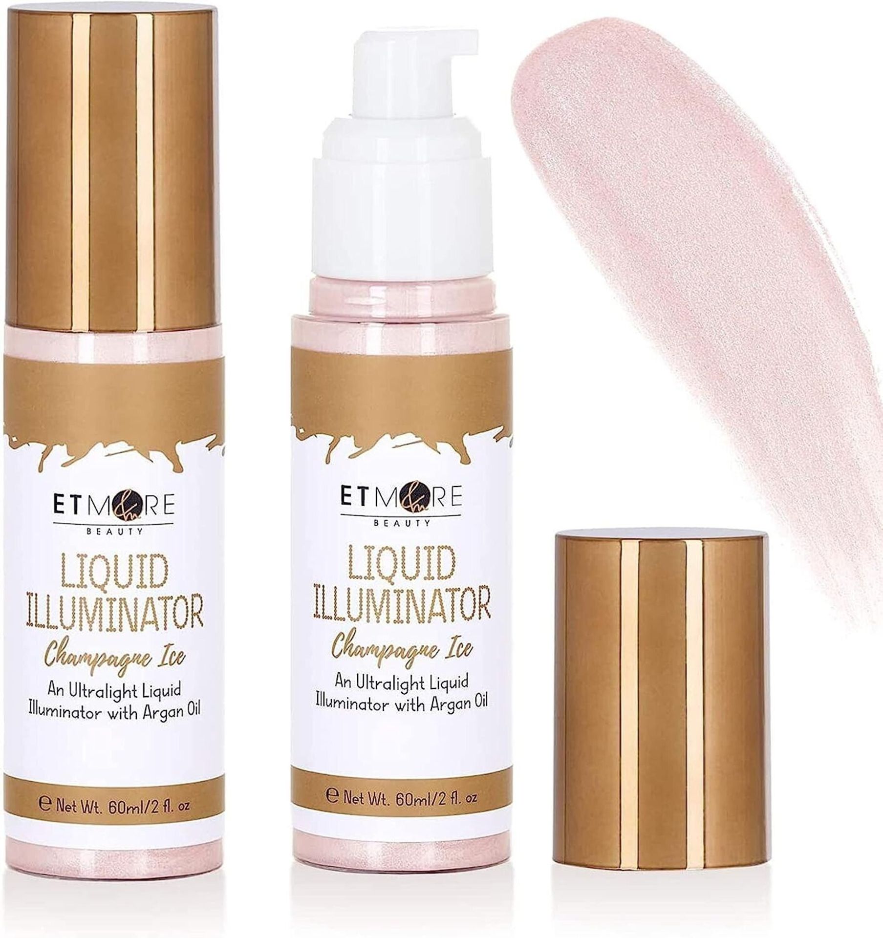 20 x Etmore Liquid Illuminator Highlighter With Argan Oil- Champagne Ice