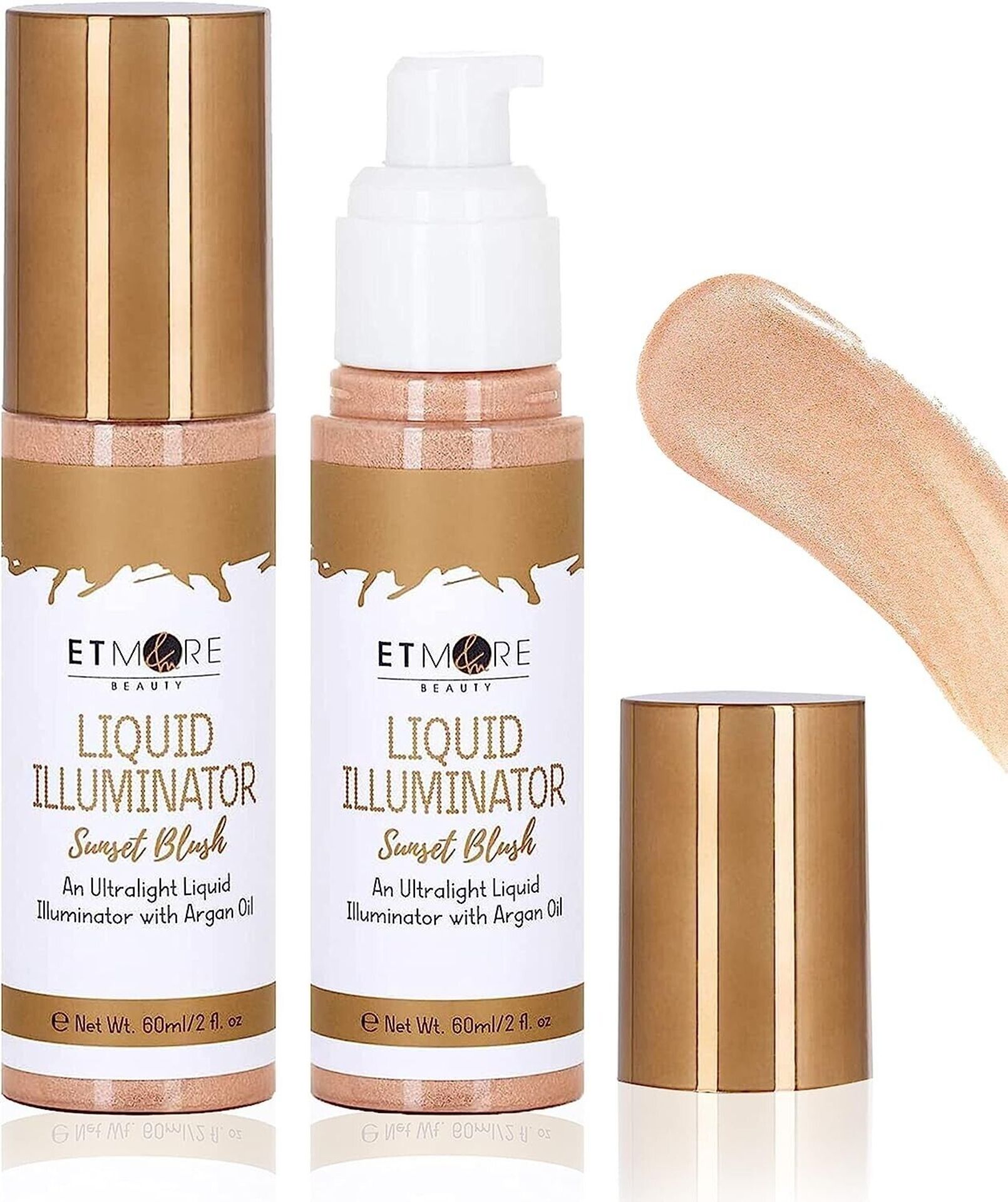 20 x Etmore Liquid Illuminator Highlighter With Argan Oil- Sunset Blush