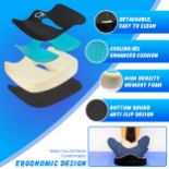 Comfort Region- Coccyx Cushion For Tailbone Pain, Memory Foam Gel Non-Slip Car Seat Cushion, Offi...