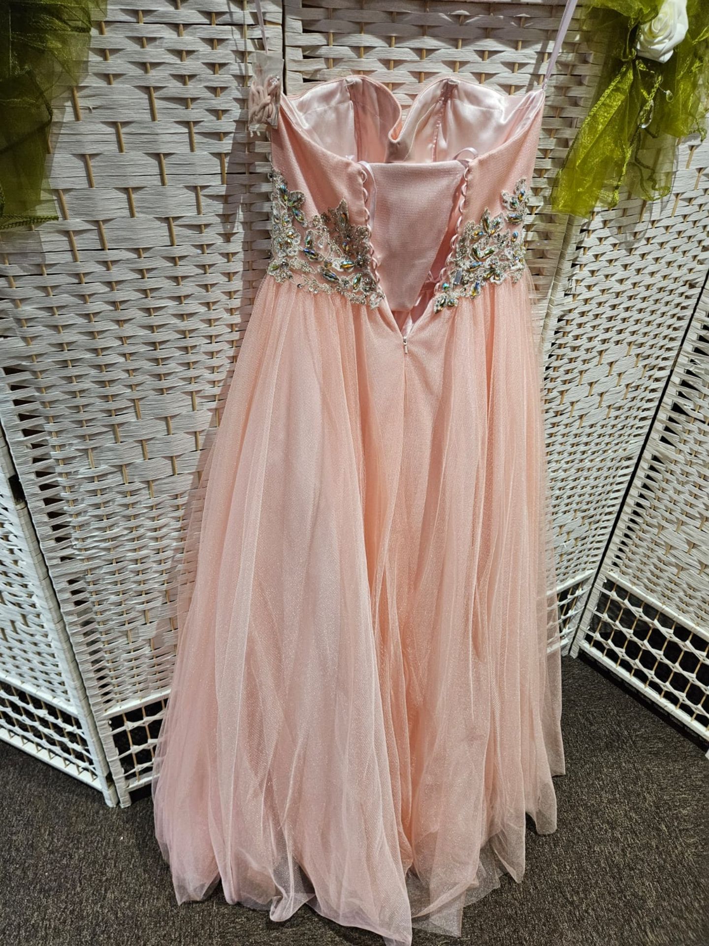 Prom Dress Crystal Breeze Peach Size 6 - Image 4 of 5