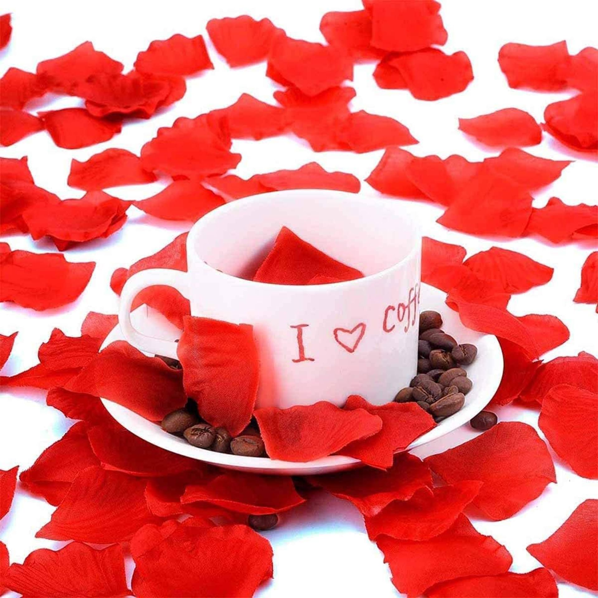 100pcs Deep Red Silk Rose Petals Valentines Day Wedding Confetti RRP£3 - Image 2 of 4