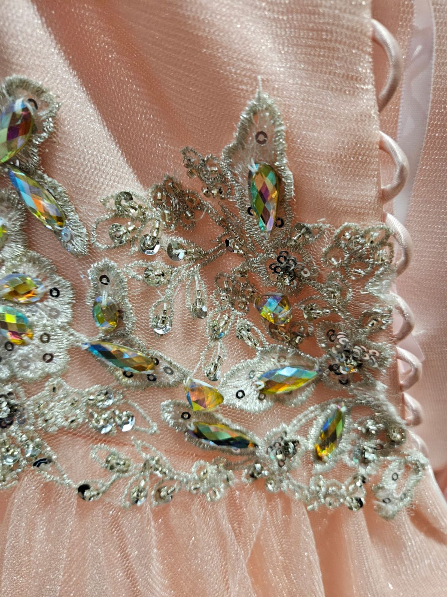 Prom Dress Crystal Breeze Peach Size 6 - Image 3 of 5