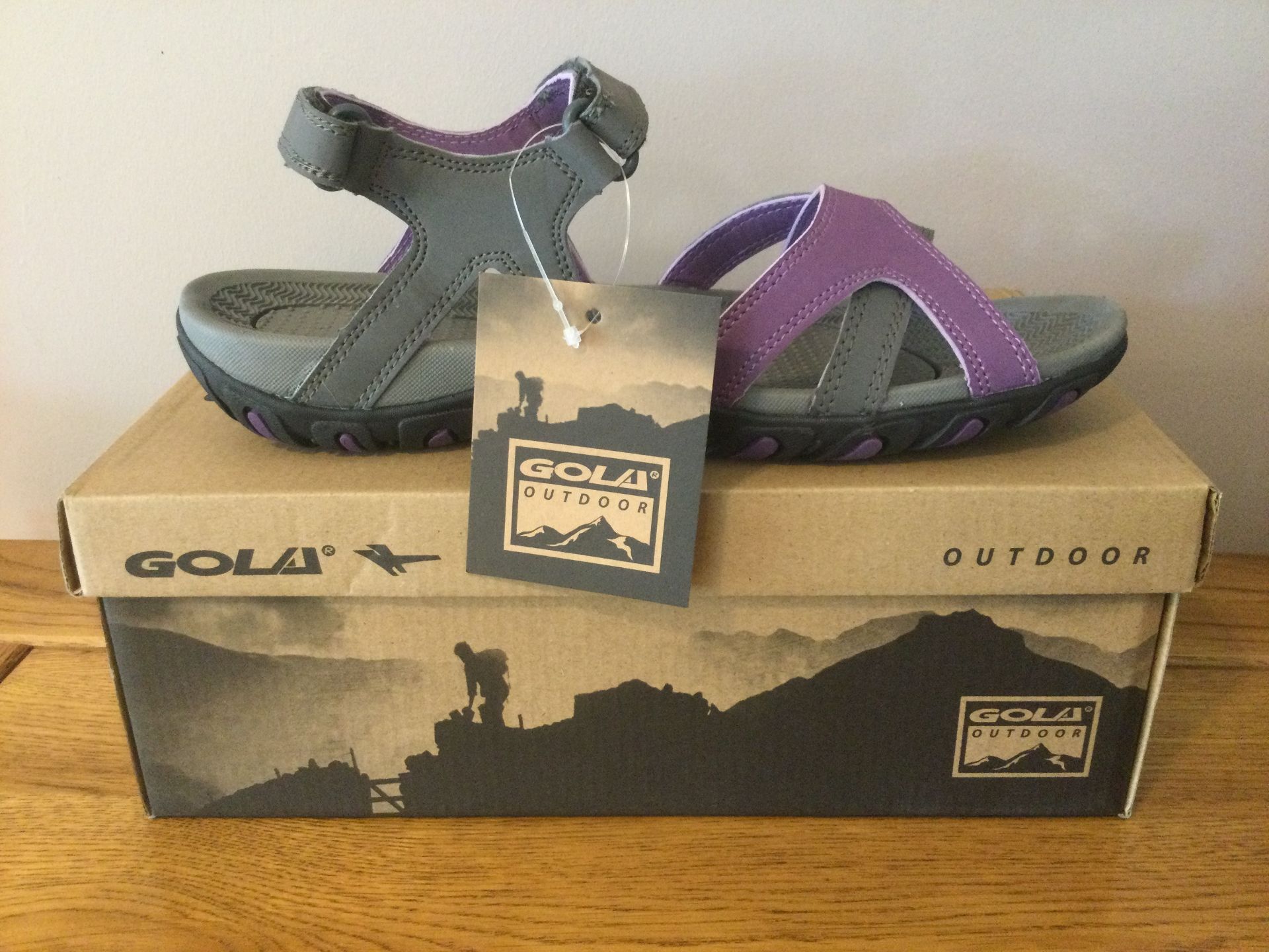 Gola Women's “Cedar” Hiking Sandals, Grey/Purple, Size 7 - Brand New - Image 2 of 4