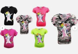 Large Quantity of Girls Crop Tops - Various Design - Various Ages