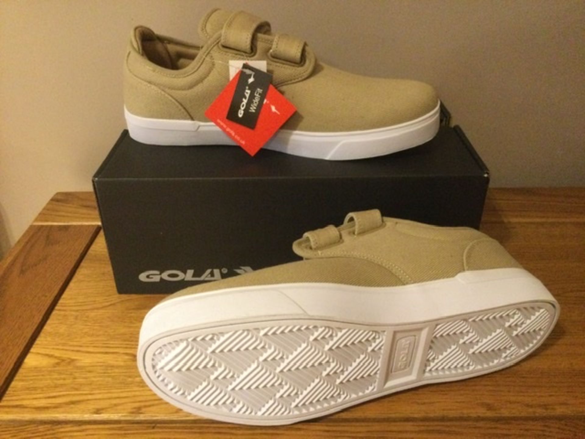 Gola “Panama” QF Men's Wide Fit Trainers, Size 8, Taupe/White - New RRP £36.00 - Image 4 of 5