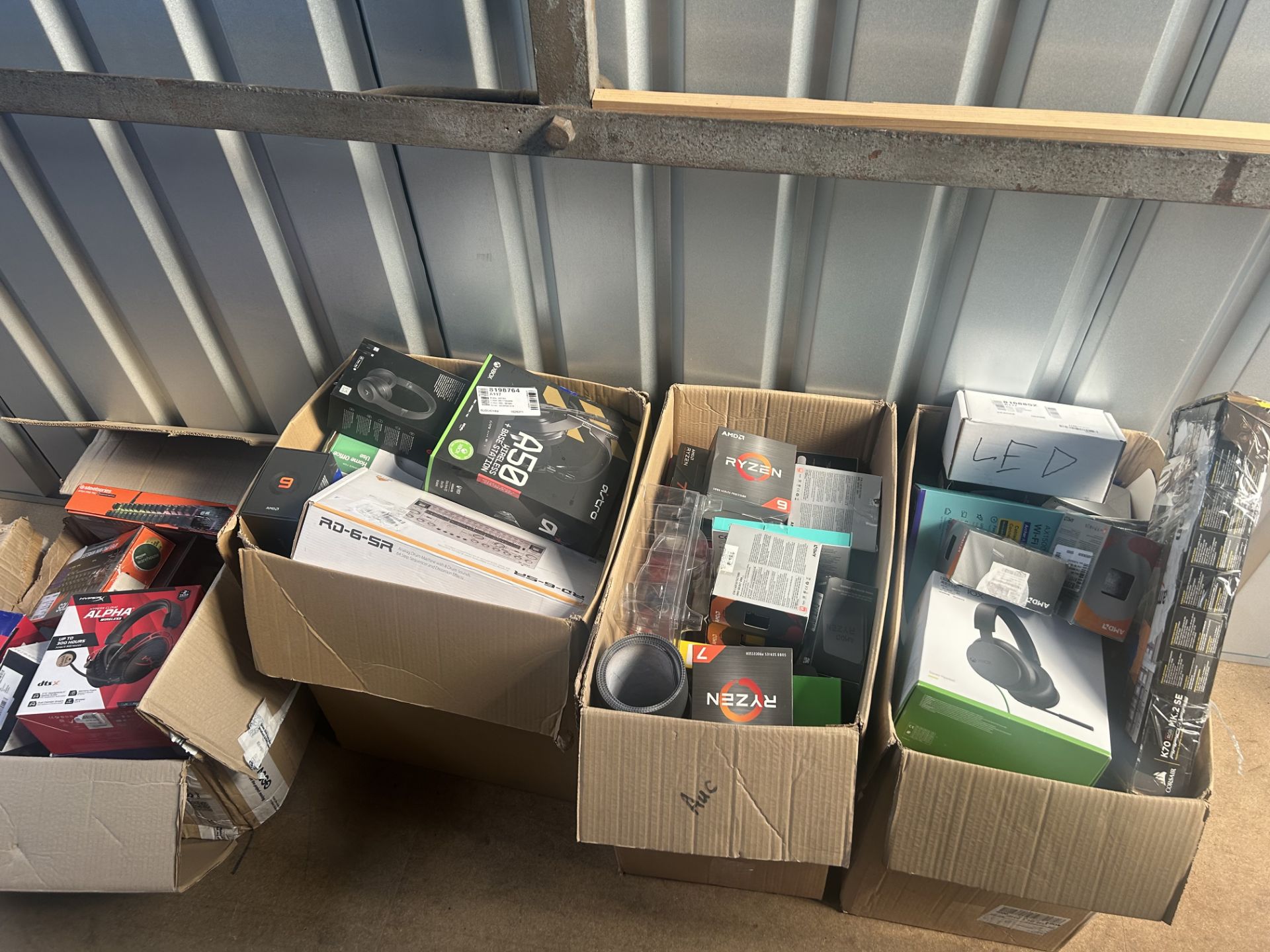 Boxes of Approximately 100+ Unprocessed/Untested Raw Return High Value Electrical Goods