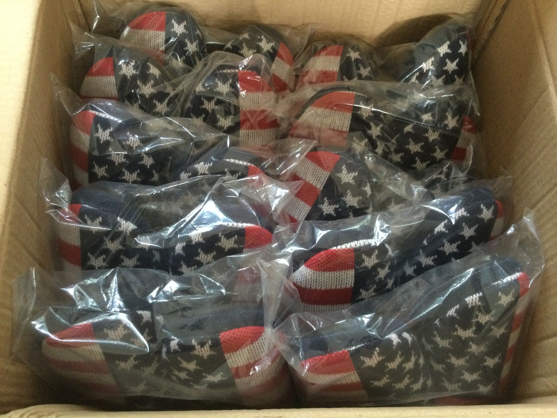 Job Lot 10 x Pairs Men's Dunlop, “USA Stars and Stripes” Memory Foam, Mule Slippers, Size S (6/7) - Image 5 of 6