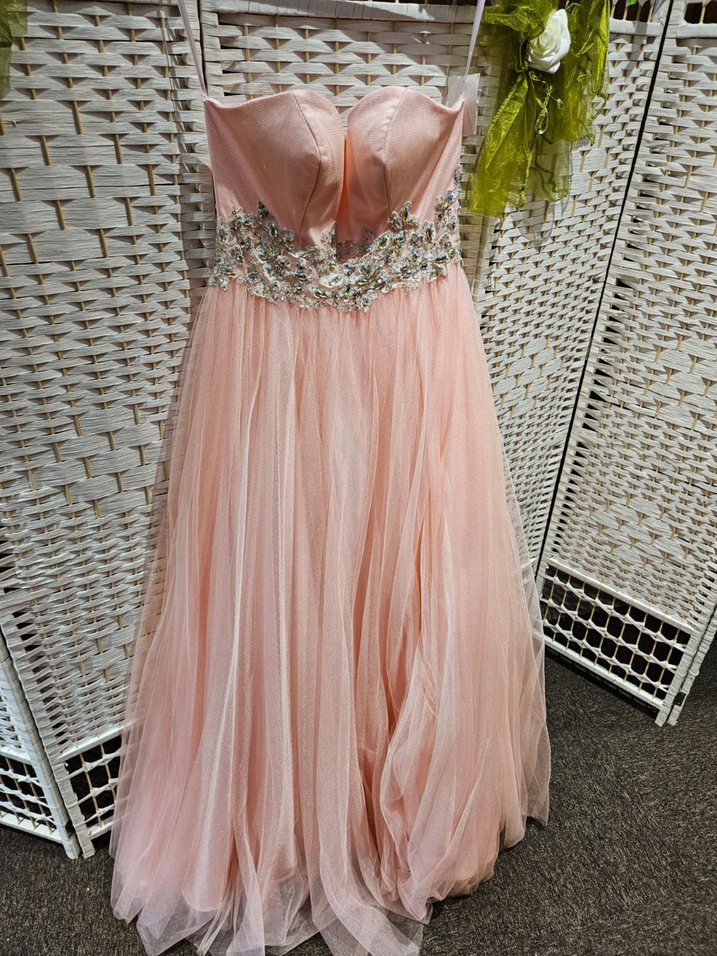 Prom Dress Crystal Breeze Peach Size 6 - Image 2 of 5