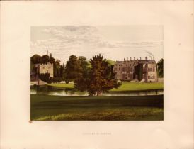 Broughton Castle Banbury Oxford Gilt-Edge Coloured Antique Book Plate.