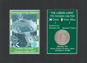 Champions Celtic FC 1967 European Cup Mount & Coin Gift Set.