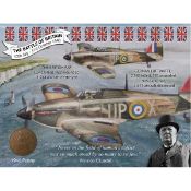 WW2 The Battle of Britain Hurricanes Cliffs of Dover Penny Metal Art Display Set.