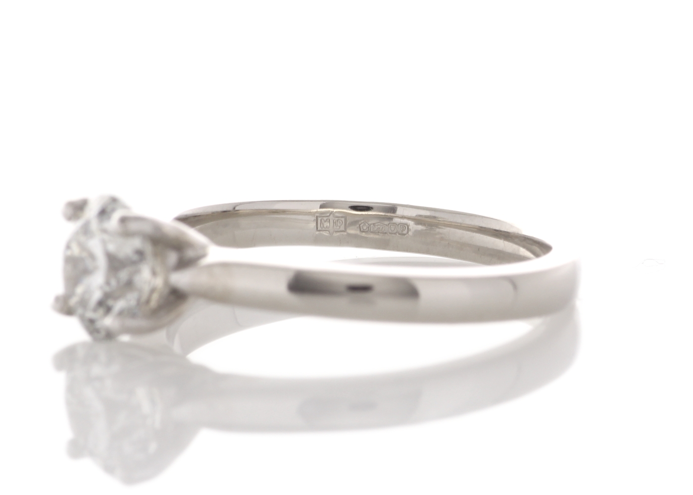 Platinum Single Stone Claw Set Diamond Ring 1.07 Carats - Image 3 of 4