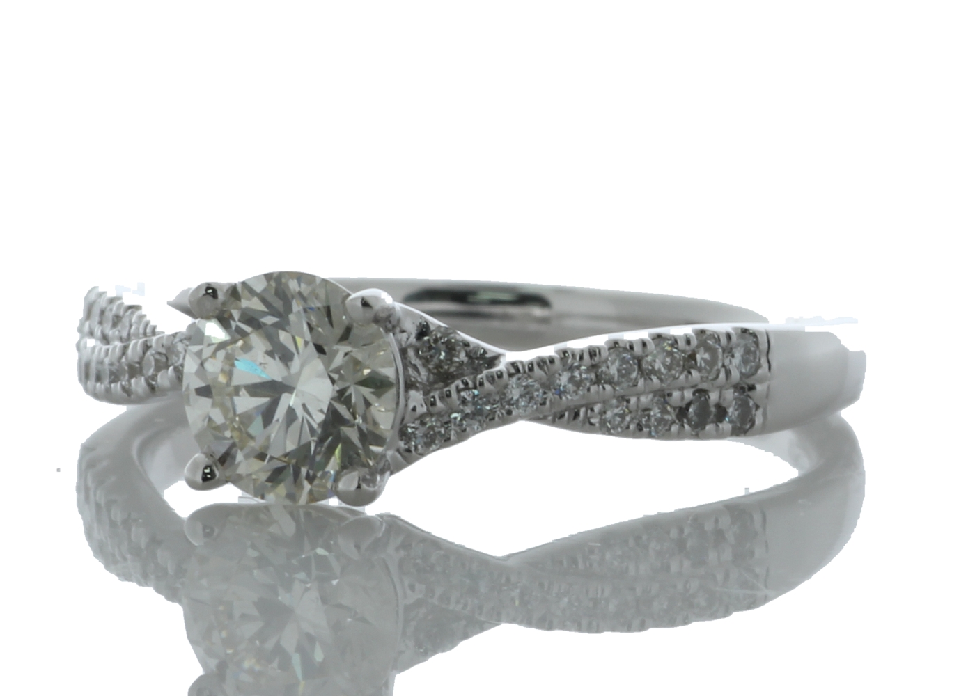 18ct White Gold Single Stone Claw Set With Stone Set Shoulders Diamond Ring (0.71) 0.87 Carats - Image 2 of 6