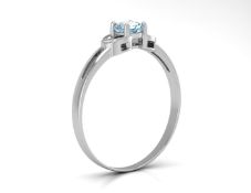 9ct White Gold Fancy Cluster Diamond and Blue Topaz Ring (BT0.35) 0.01 Carats