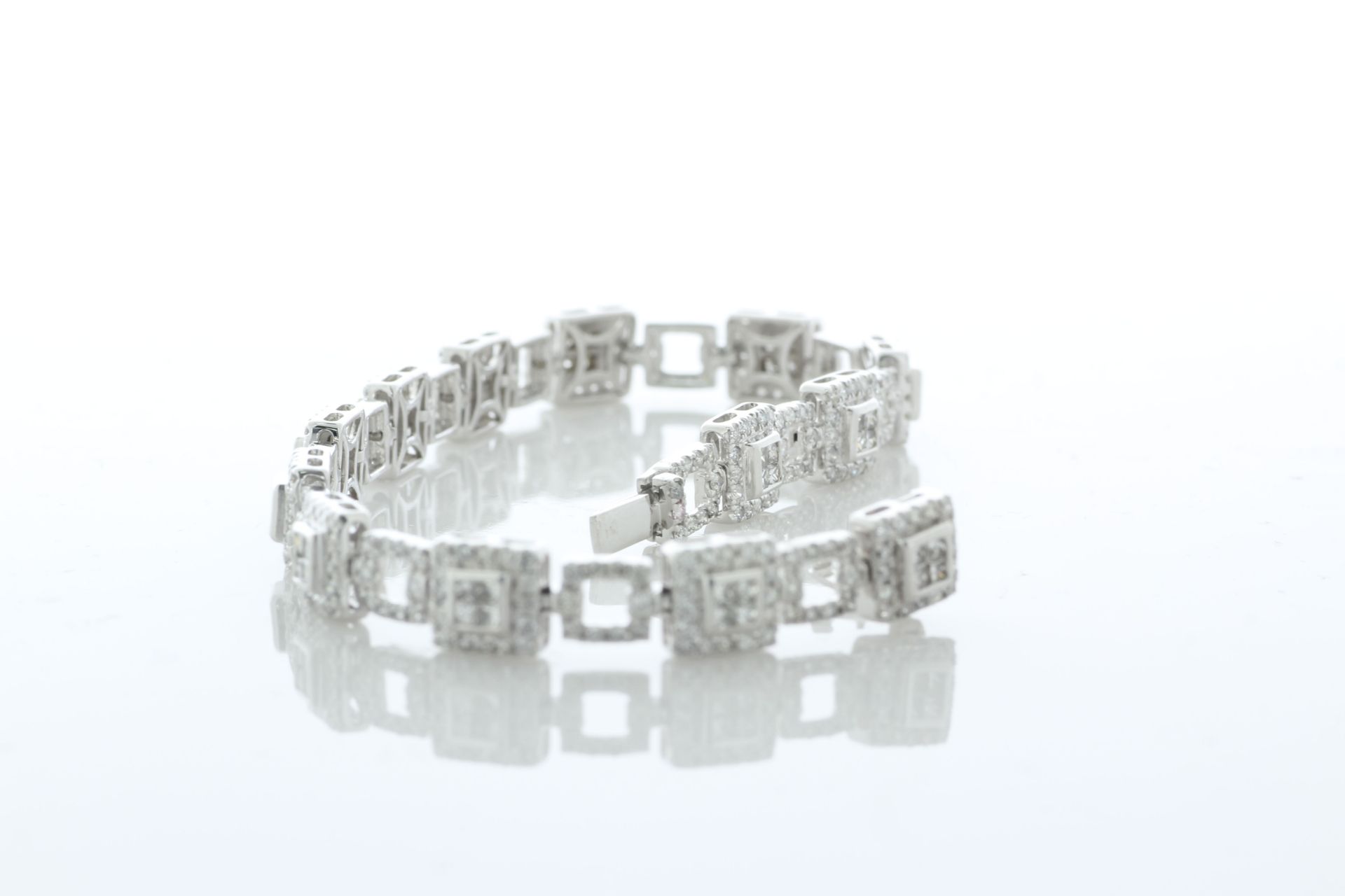 14ct White Gold Full Eternity Diamond Bracelet 3.80 Carats - Image 3 of 4