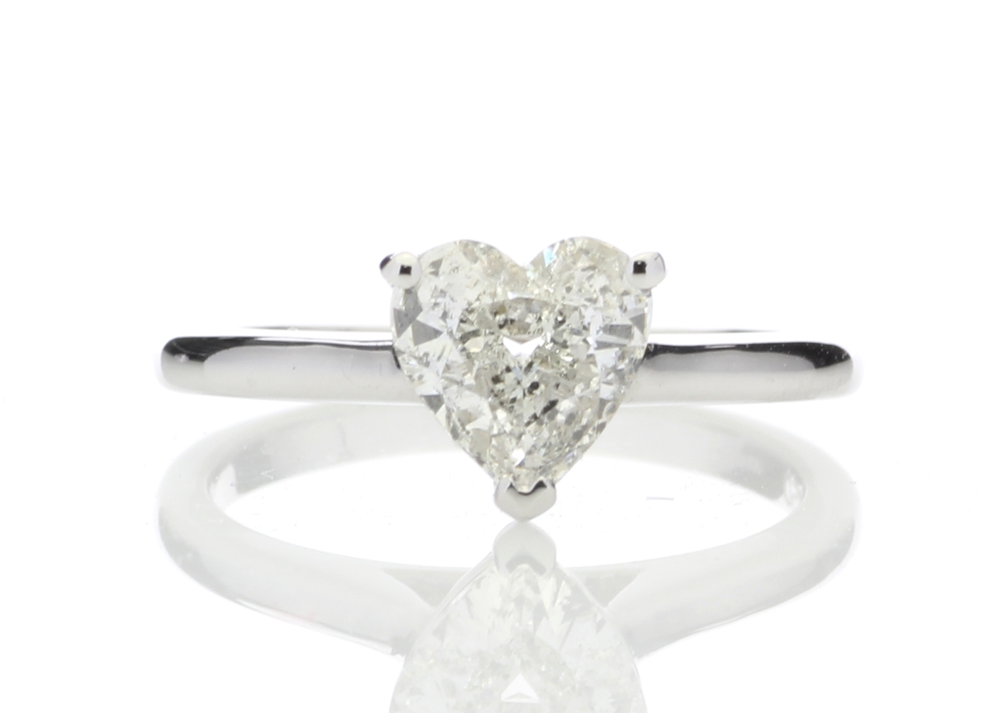 18ct White Gold Single Stone Heart Cut Diamond Ring 1.04 Carats - Image 3 of 5