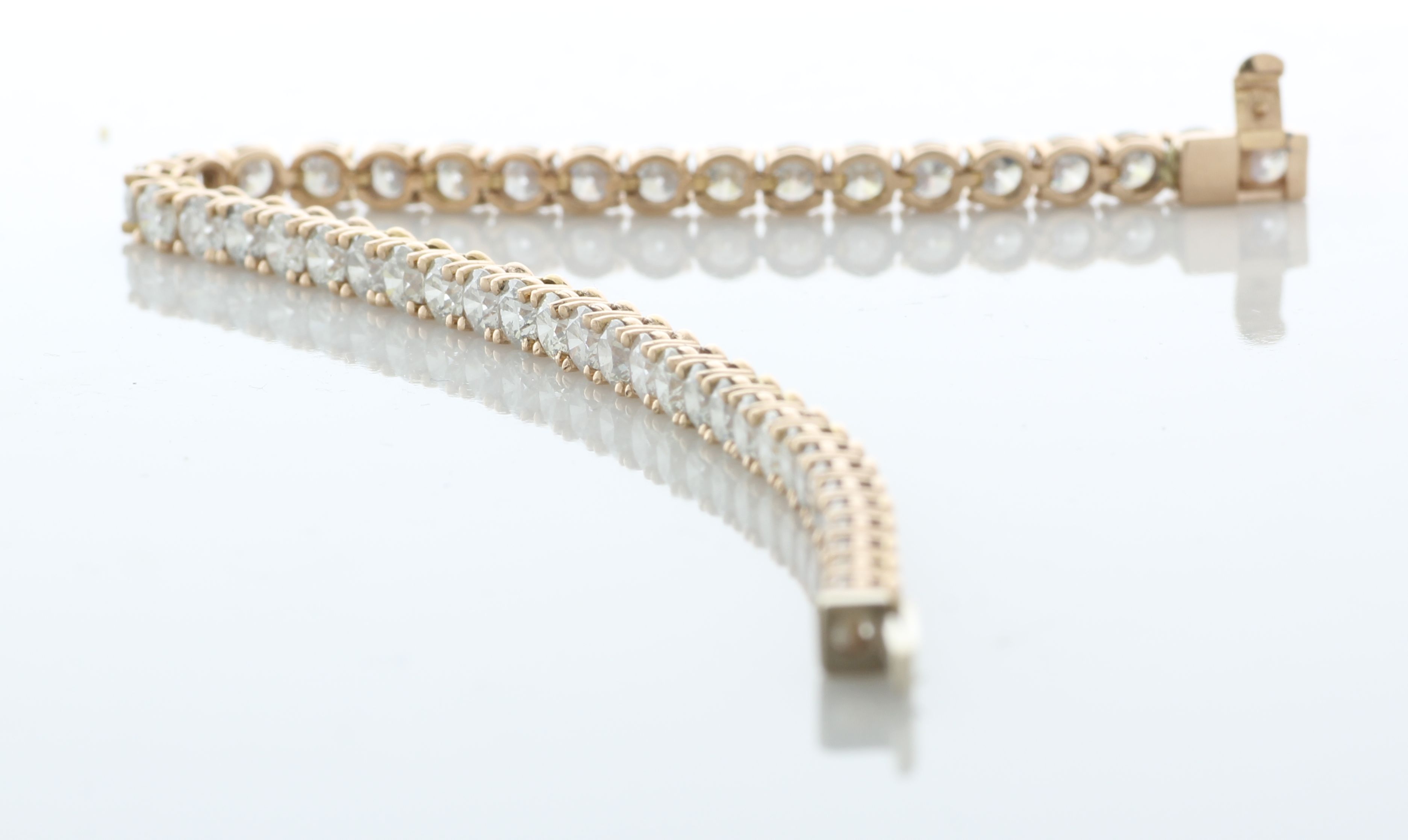 18ct Rose Gold Tennis Diamond Bracelet 10.01 Carats - Image 3 of 5
