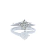 18ct White Gold Single Stone Fancy Claw Set Diamond Ring 0.71 Carats