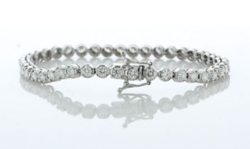 18ct White Gold Tennis Diamond Bracelet 3.72 Carats