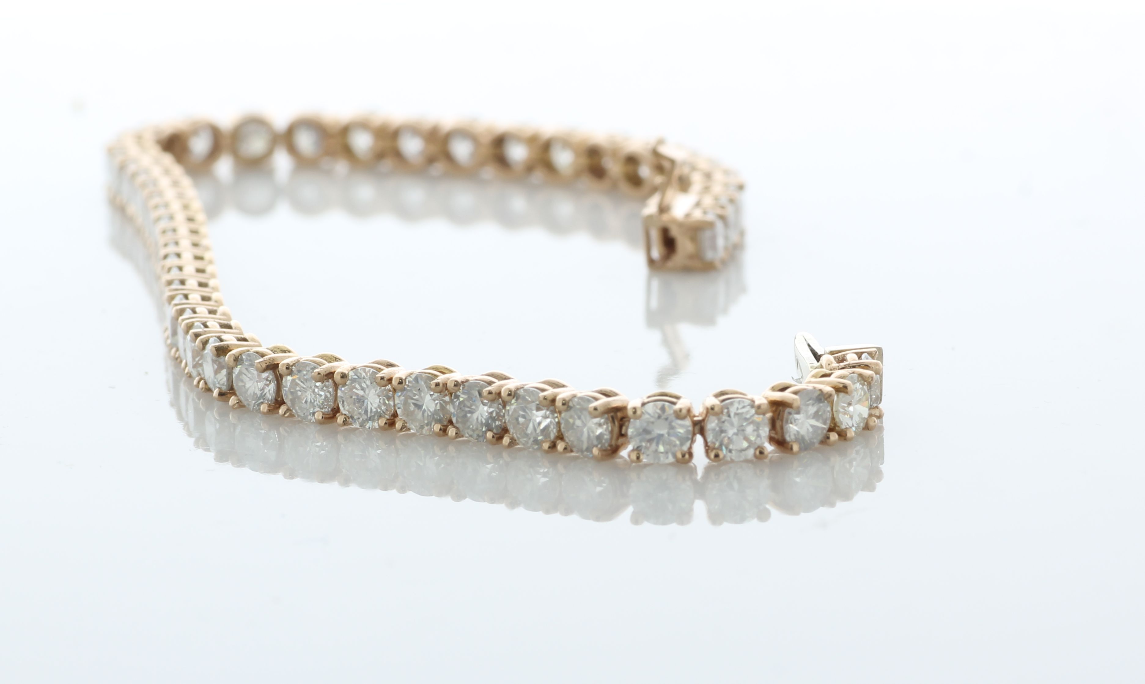 18ct Rose Gold Tennis Diamond Bracelet 10.01 Carats - Image 4 of 5
