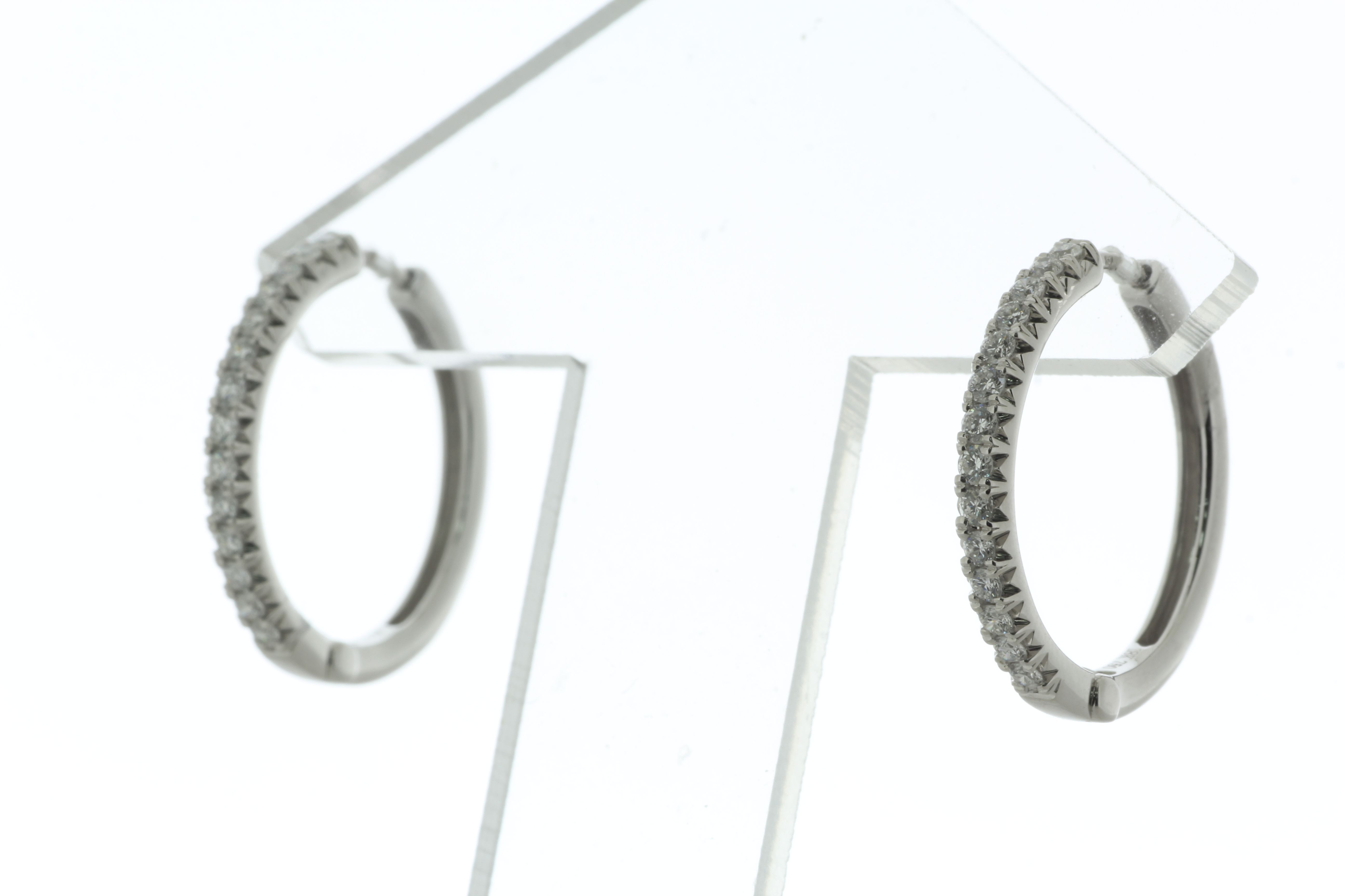 18ct White Gold Claw Set Hoop Diamond Earring 0.52 Carats - Image 2 of 5