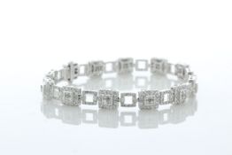 14ct White Gold Full Eternity Diamond Bracelet 3.80 Carats