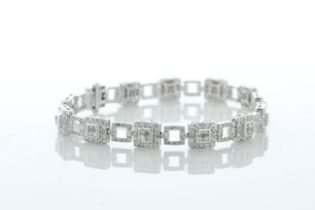 14ct White Gold Full Eternity Diamond Bracelet 3.80 Carats