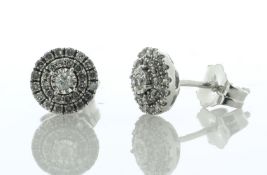 9ct White Gold Round Cluster Diamond Stud Earring 0.25 Carats