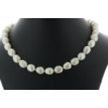 18 inch Baroque Shaped Freshwater Cultured 8.0 - 8.5mm Pearl Necklace With Brass Clasp